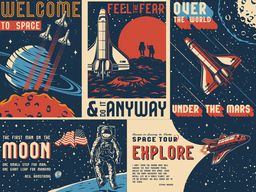 vintage posters about space travel