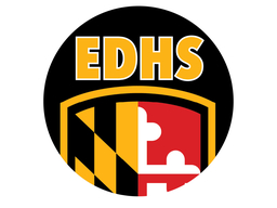 EDHS lettering with partial UMBC shield underneath