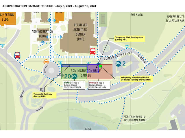 Administration Parking Garage Repairs · Facilities Management · myUMBC