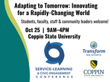 Poster displays details of the October 25 SLCE Conference themed "Adapting to Tomorrow: Innovating for a Rapidly-Changing World" held at Coppin State University